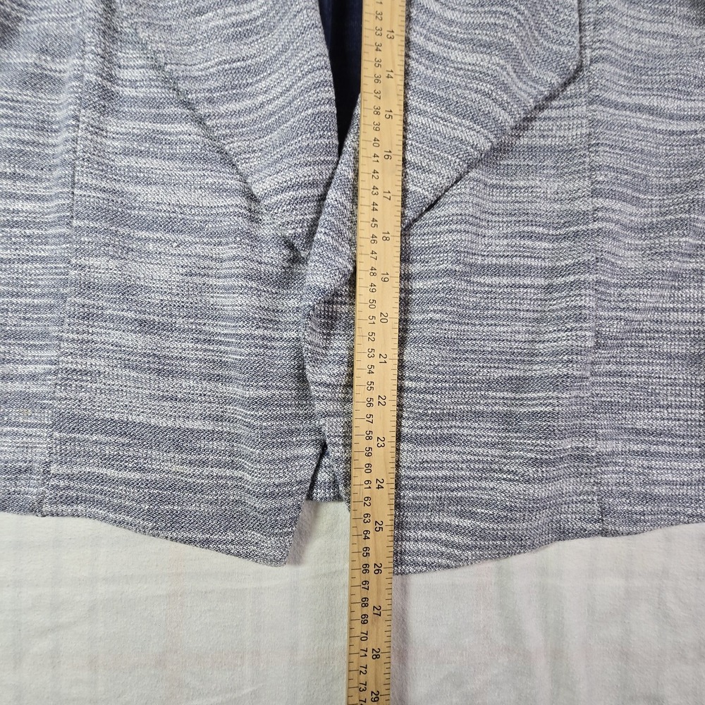 Skies Are Blue Tweed Knit Blazer Women's Open Front Waterfall Blue Spacedye XL - Picture 4 of 12